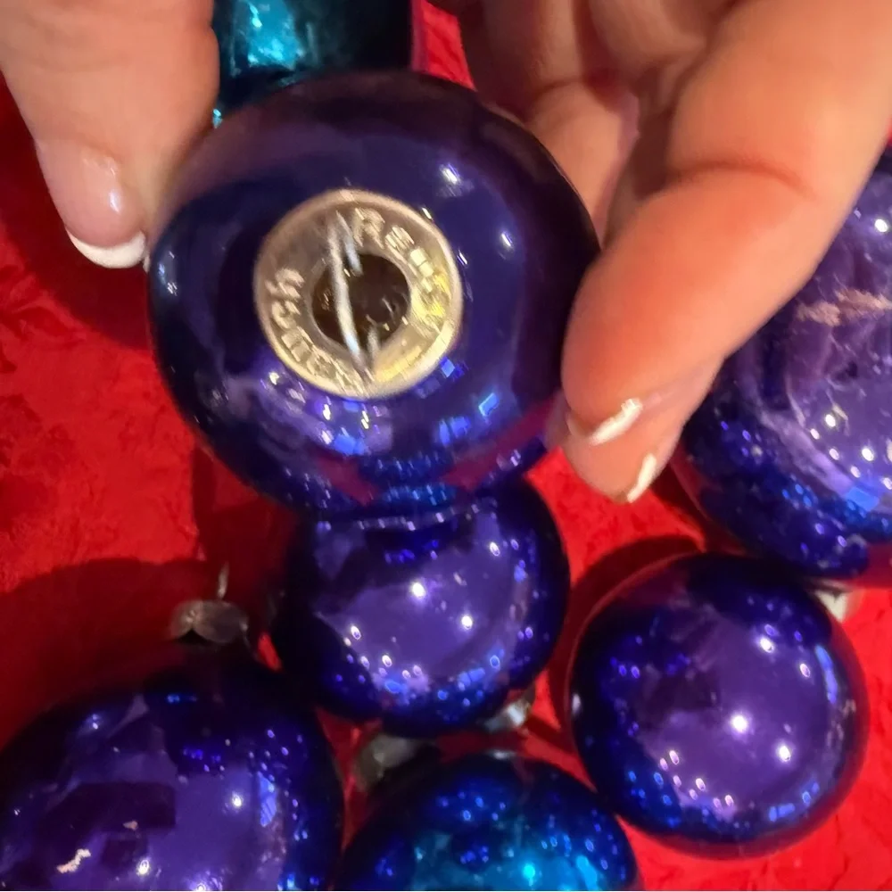 Vintage 15 Rauch Blue and Purple Christmas Ornaments
